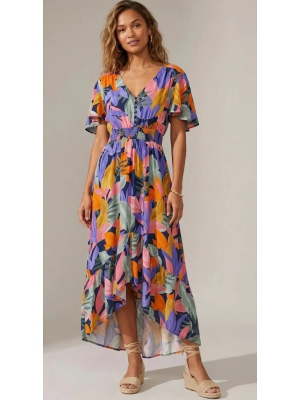 Anthropologie Abel The Label Swish High-Low Maxi Dress Medium